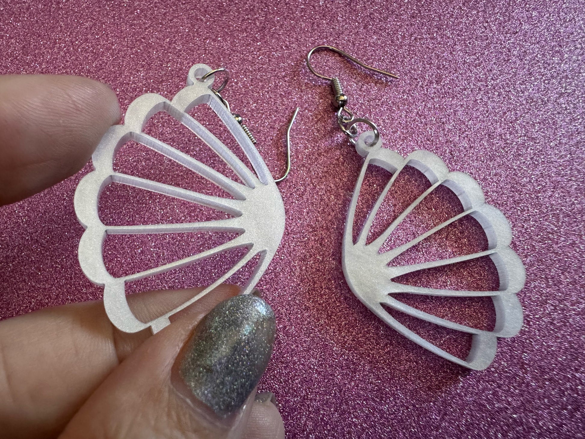 Pearlescent Shell Earrings: Laser Cut Acrylic Shells, Ocean, Beach, Seashells, Pearl, Mollusks, Sea Creature, Best Gifts for Her/Him/Them