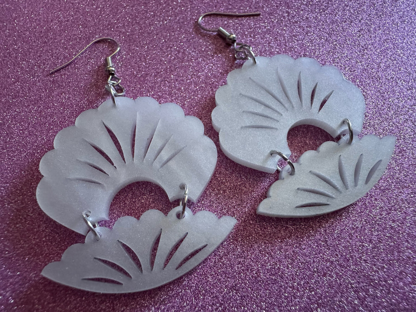 Pearlescent Shell Earrings: Laser Cut Acrylic Shells, Ocean, Beach, Seashells, Pearl, Mollusks, Sea Creature, Best Gifts for Her/Him/Them