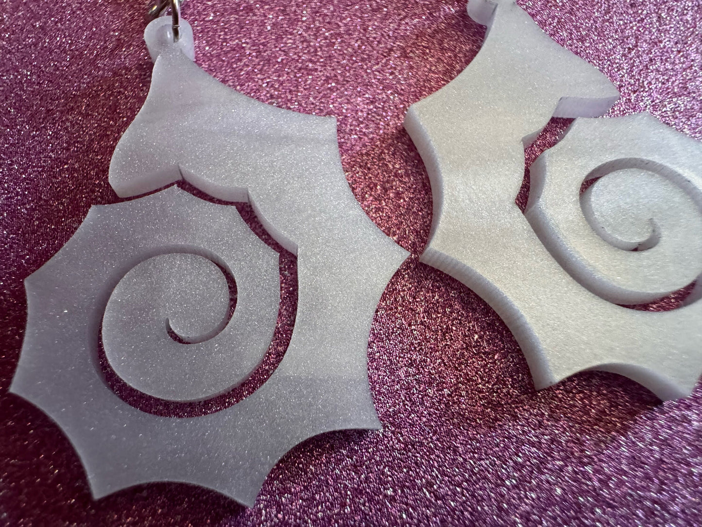 Pearlescent Shell Earrings: Laser Cut Acrylic Shells, Ocean, Beach, Seashells, Pearl, Mollusks, Sea Creature, Best Gifts for Her/Him/Them