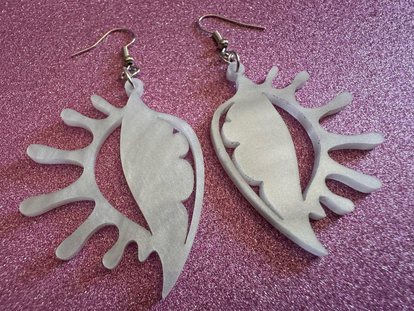 Pearlescent Shell Earrings: Laser Cut Acrylic Shells, Ocean, Beach, Seashells, Pearl, Mollusks, Sea Creature, Best Gifts for Her/Him/Them