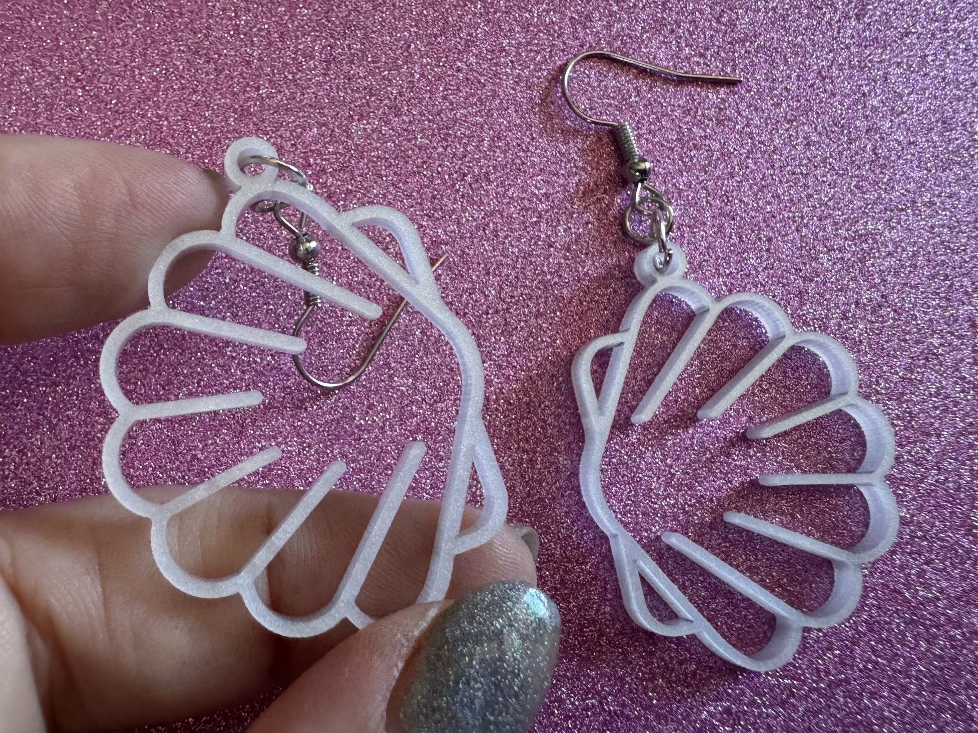 Pearlescent Shell Earrings: Laser Cut Acrylic Shells, Ocean, Beach, Seashells, Pearl, Mollusks, Sea Creature, Best Gifts for Her/Him/Them