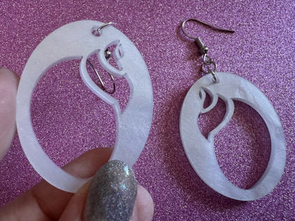 Pearlescent Shell Earrings: Laser Cut Acrylic Shells, Ocean, Beach, Seashells, Pearl, Mollusks, Sea Creature, Best Gifts for Her/Him/Them