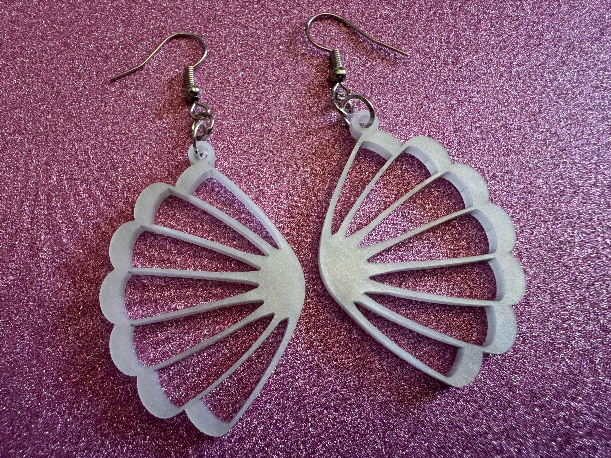 Pearlescent Shell Earrings: Laser Cut Acrylic Shells, Ocean, Beach, Seashells, Pearl, Mollusks, Sea Creature, Best Gifts for Her/Him/Them