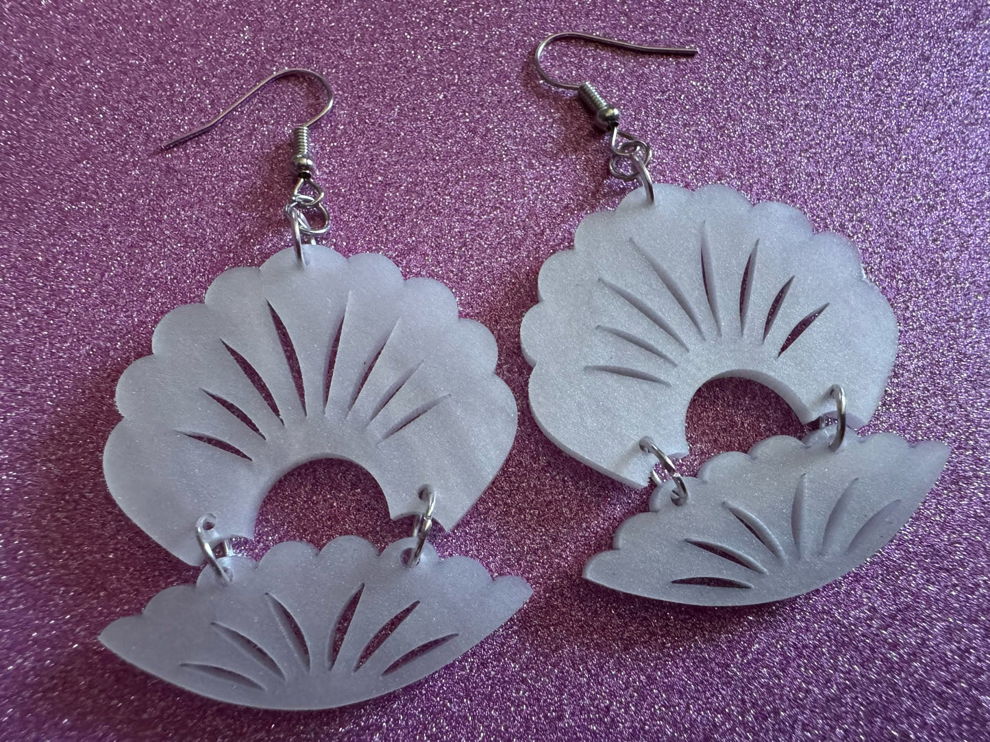 Pearlescent Shell Earrings: Laser Cut Acrylic Shells, Ocean, Beach, Seashells, Pearl, Mollusks, Sea Creature, Best Gifts for Her/Him/Them