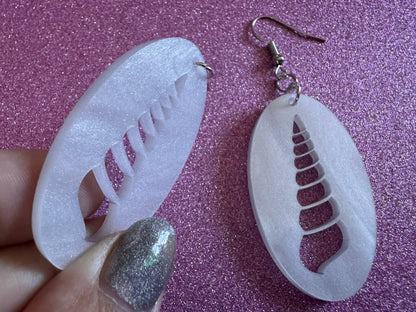 Pearlescent Shell Earrings: Laser Cut Acrylic Shells, Ocean, Beach, Seashells, Pearl, Mollusks, Sea Creature, Best Gifts for Her/Him/Them