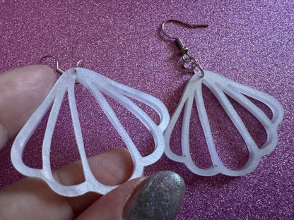 Pearlescent Shell Earrings: Laser Cut Acrylic Shells, Ocean, Beach, Seashells, Pearl, Mollusks, Sea Creature, Best Gifts for Her/Him/Them