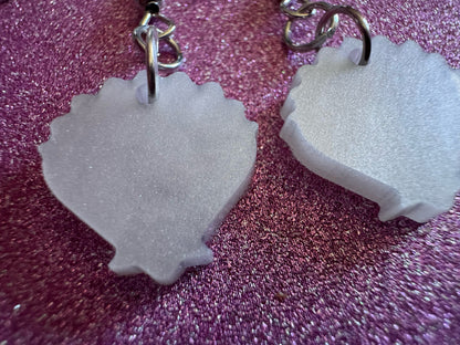 Pearlescent Shell Earrings: Laser Cut Acrylic Shells, Ocean, Beach, Seashells, Pearl, Mollusks, Sea Creature, Best Gifts for Her/Him/Them
