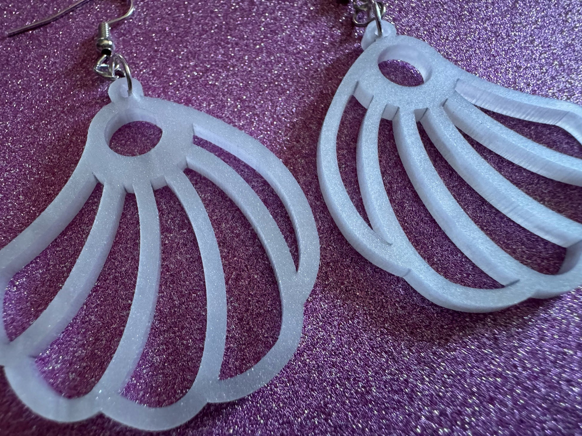 Pearlescent Shell Earrings: Laser Cut Acrylic Shells, Ocean, Beach, Seashells, Pearl, Mollusks, Sea Creature, Best Gifts for Her/Him/Them