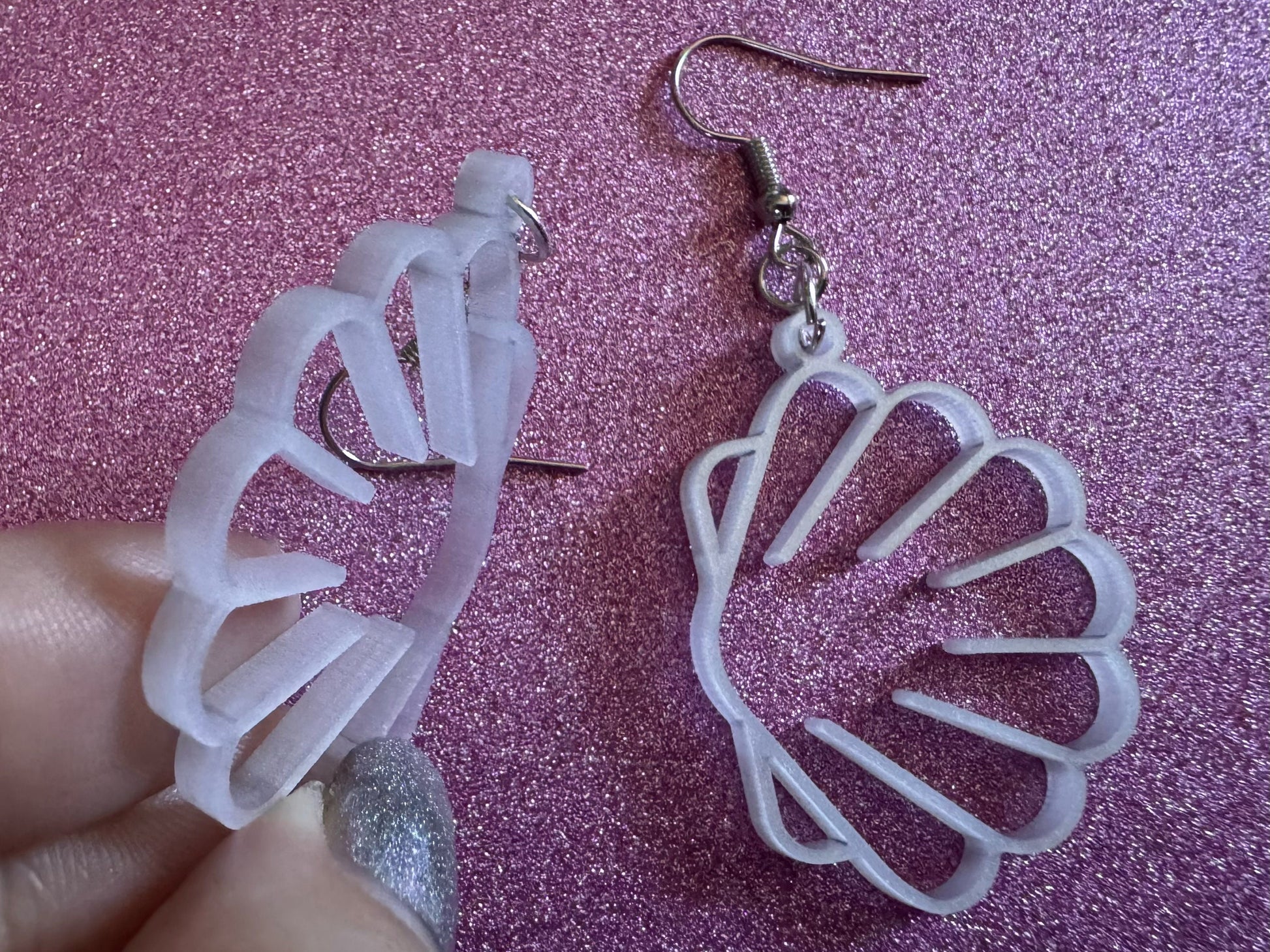 Pearlescent Shell Earrings: Laser Cut Acrylic Shells, Ocean, Beach, Seashells, Pearl, Mollusks, Sea Creature, Best Gifts for Her/Him/Them