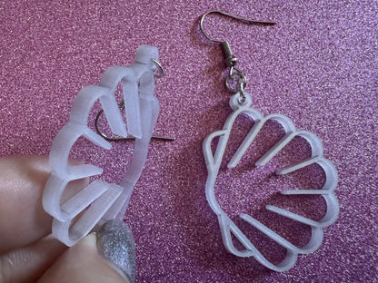 Pearlescent Shell Earrings: Laser Cut Acrylic Shells, Ocean, Beach, Seashells, Pearl, Mollusks, Sea Creature, Best Gifts for Her/Him/Them