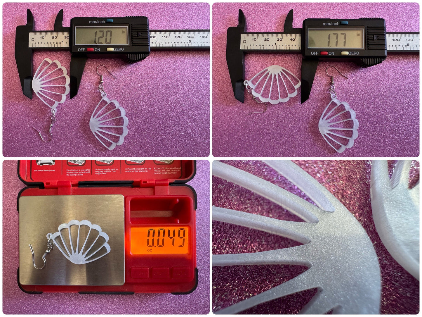 Pearlescent Shell Earrings: Laser Cut Acrylic Shells, Ocean, Beach, Seashells, Pearl, Mollusks, Sea Creature, Best Gifts for Her/Him/Them