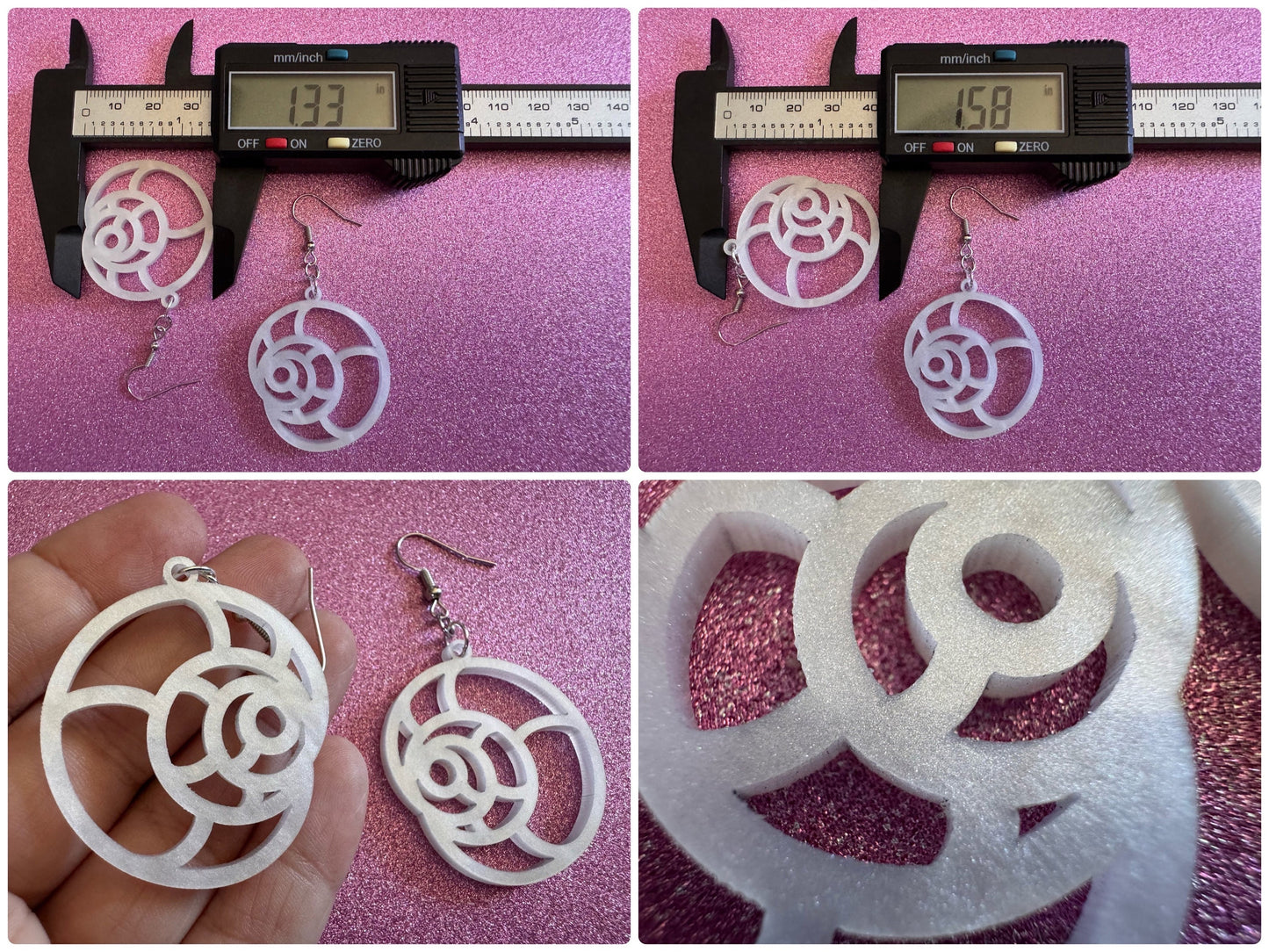 Pearlescent Shell Earrings: Laser Cut Acrylic Shells, Ocean, Beach, Seashells, Pearl, Mollusks, Sea Creature, Best Gifts for Her/Him/Them