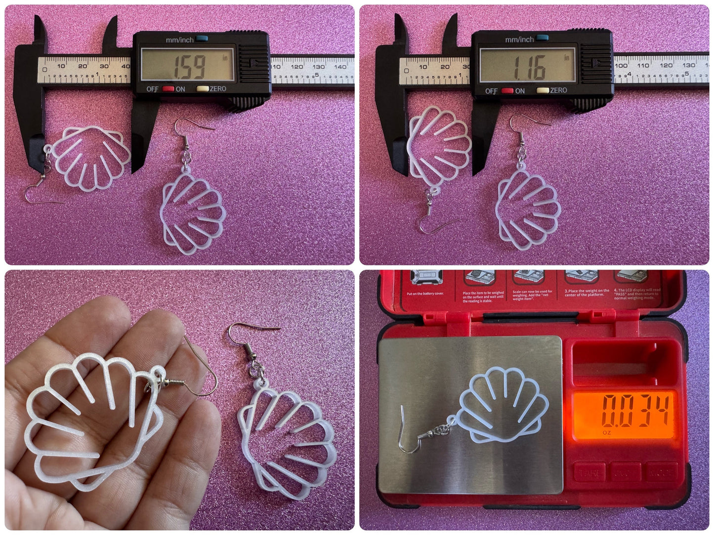 Pearlescent Shell Earrings: Laser Cut Acrylic Shells, Ocean, Beach, Seashells, Pearl, Mollusks, Sea Creature, Best Gifts for Her/Him/Them