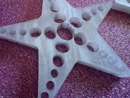 Pearlescent Starfish Earrings: Laser Cut Acrylic Stars, Ocean, Beach, Seashells, Pearl, Star Fuck, Sea Creature, Best Gifts for Her/Him/Them