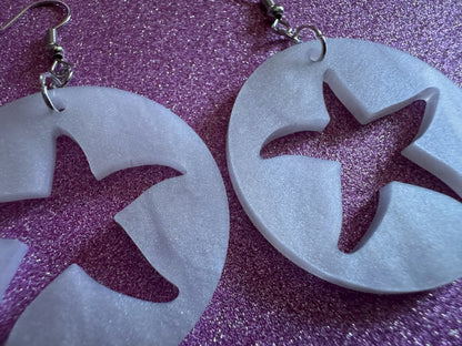 Pearlescent Starfish Earrings: Laser Cut Acrylic Stars, Ocean, Beach, Seashells, Pearl, Star Fuck, Sea Creature, Best Gifts for Her/Him/Them