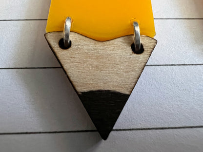 Pencil Back to School Earrings: Students, Teachers, Study, Education, Writing, Laser Cut Acrylic & Wood Pencils, Best Gifts for Her/Him/Them