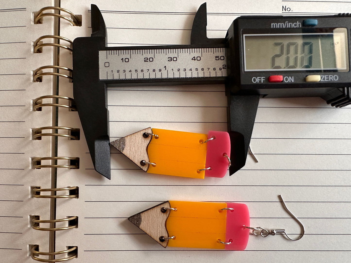 Pencil Back to School Earrings: Students, Teachers, Study, Education, Writing, Laser Cut Acrylic & Wood Pencils, Best Gifts for Her/Him/Them