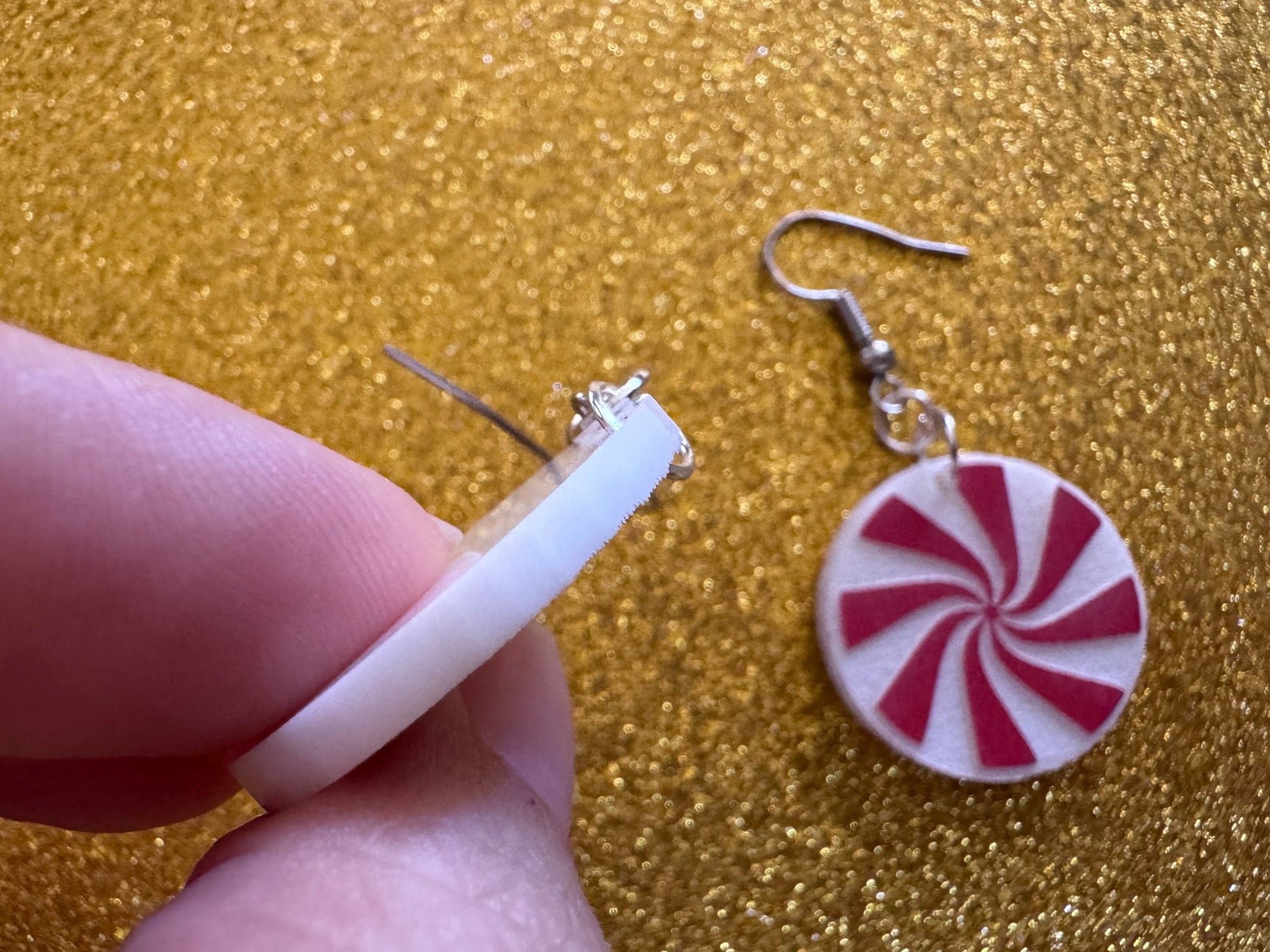 Peppermint Earrings: Laser Cut Acrylic Christmas Earrings, X-mas, After Dinner Mints, Santa Claus, Presents, Best Gifts for Her/Him/Them