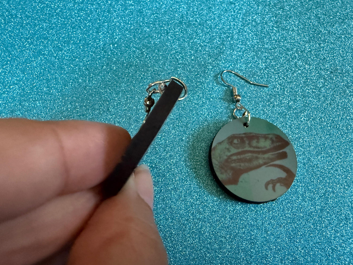 Philosoraptor Meme Earrings: Wooden Sublimation Meme Earrings, Dinosaur Thinking Meme, Novelty, Pop Culture, Best Gifts for Her/Him/Them