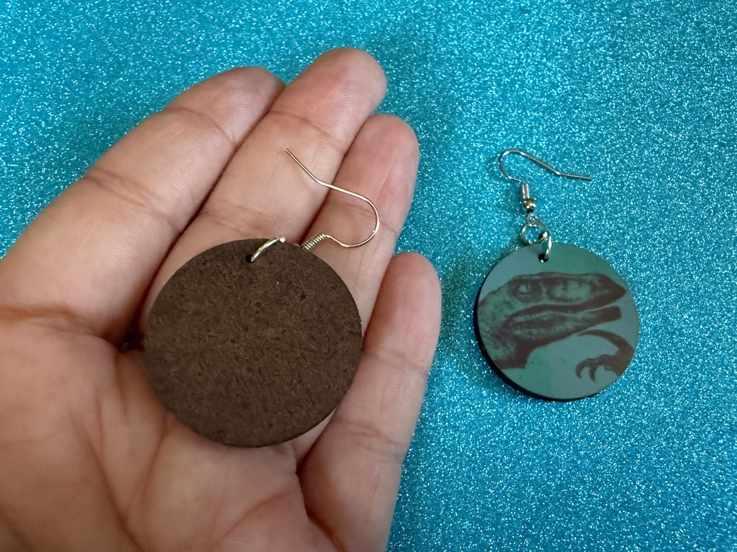 Philosoraptor Meme Earrings: Wooden Sublimation Meme Earrings, Dinosaur Thinking Meme, Novelty, Pop Culture, Best Gifts for Her/Him/Them