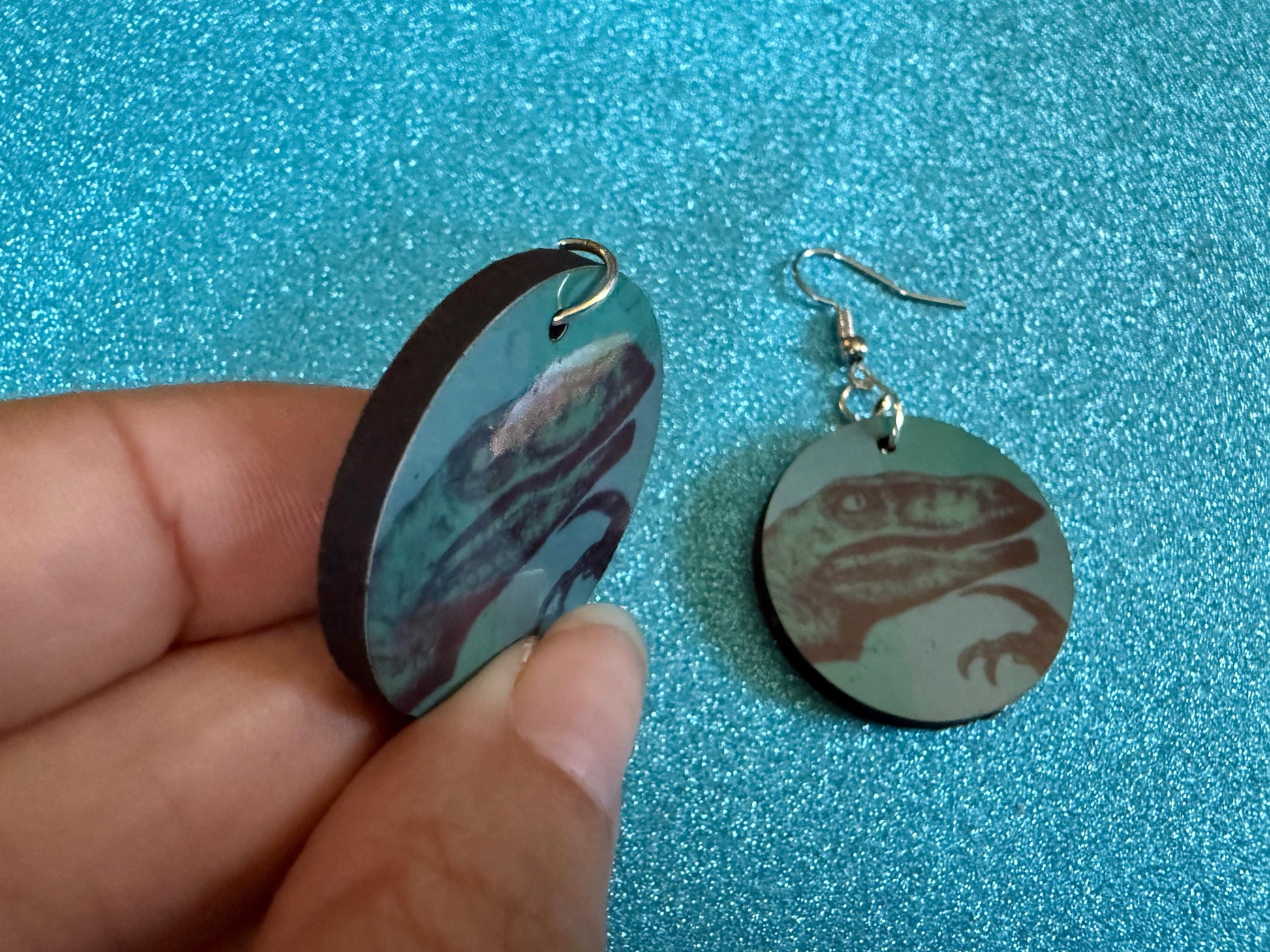Philosoraptor Meme Earrings: Wooden Sublimation Meme Earrings, Dinosaur Thinking Meme, Novelty, Pop Culture, Best Gifts for Her/Him/Them
