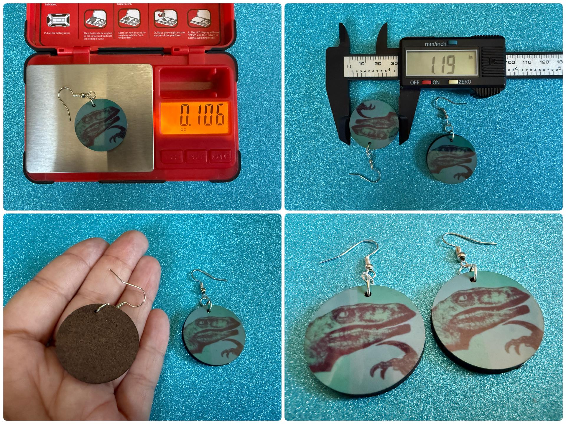 Philosoraptor Meme Earrings: Wooden Sublimation Meme Earrings, Dinosaur Thinking Meme, Novelty, Pop Culture, Best Gifts for Her/Him/Them