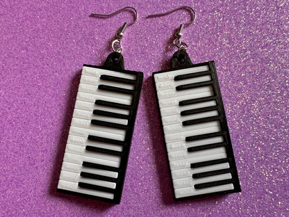Piano Earrings: 3D Printed Piano Keyboards, Classical Music, Concert, Musical, Musician, Mozart, Instrument, Best Gifts for Her/Him/Them