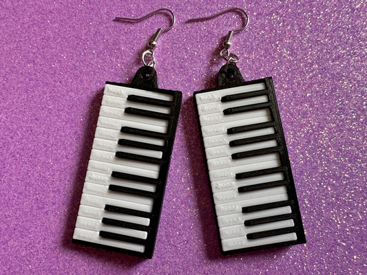 Piano Earrings: 3D Printed Piano Keyboards, Classical Music, Concert, Musical, Musician, Mozart, Instrument, Best Gifts for Her/Him/Them