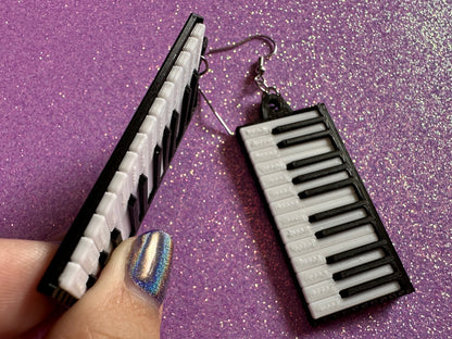 Piano Earrings: 3D Printed Piano Keyboards, Classical Music, Concert, Musical, Musician, Mozart, Instrument, Best Gifts for Her/Him/Them