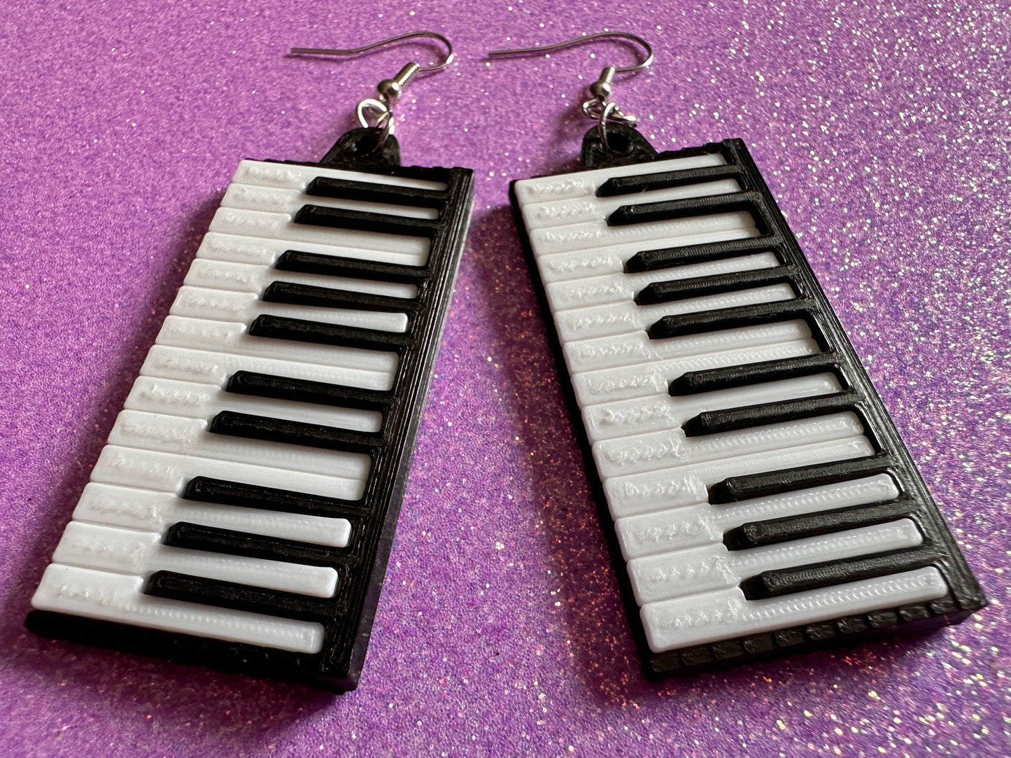 Piano Earrings: 3D Printed Piano Keyboards, Classical Music, Concert, Musical, Musician, Mozart, Instrument, Best Gifts for Her/Him/Them