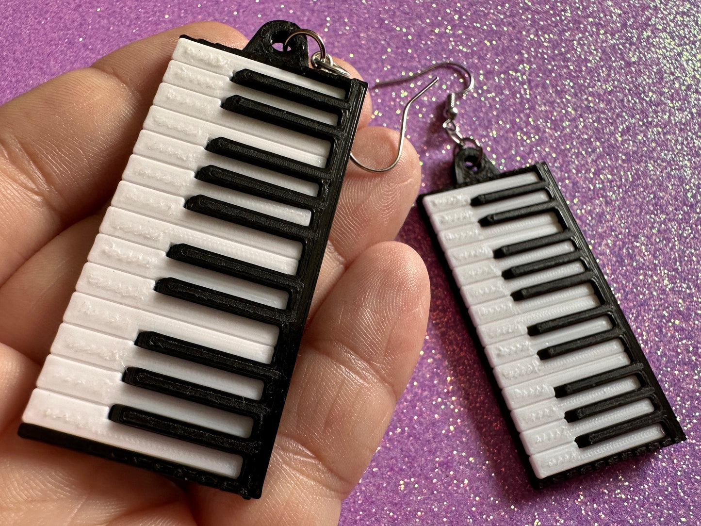 Piano Earrings: 3D Printed Piano Keyboards, Classical Music, Concert, Musical, Musician, Mozart, Instrument, Best Gifts for Her/Him/Them
