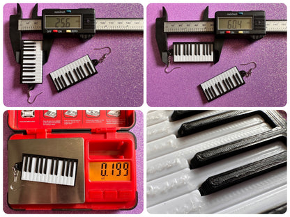 Piano Earrings: 3D Printed Piano Keyboards, Classical Music, Concert, Musical, Musician, Mozart, Instrument, Best Gifts for Her/Him/Them