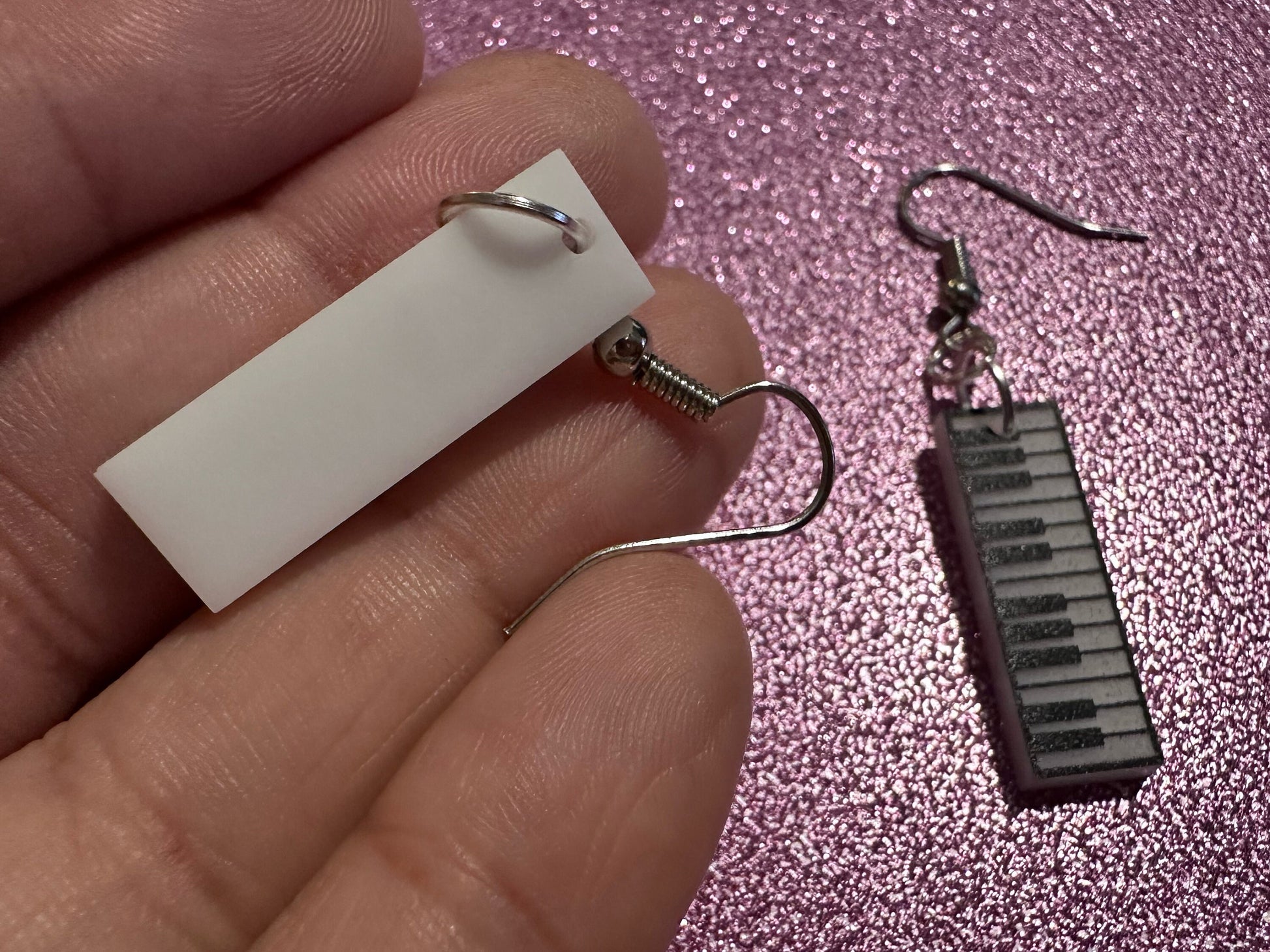 Piano Earrings: Laser Cut Acrylic Pianos, Keyboards, Music, Musical, Musician, Octave, Keys, Play, Instrument, Best Gifts for Her/Him/Them