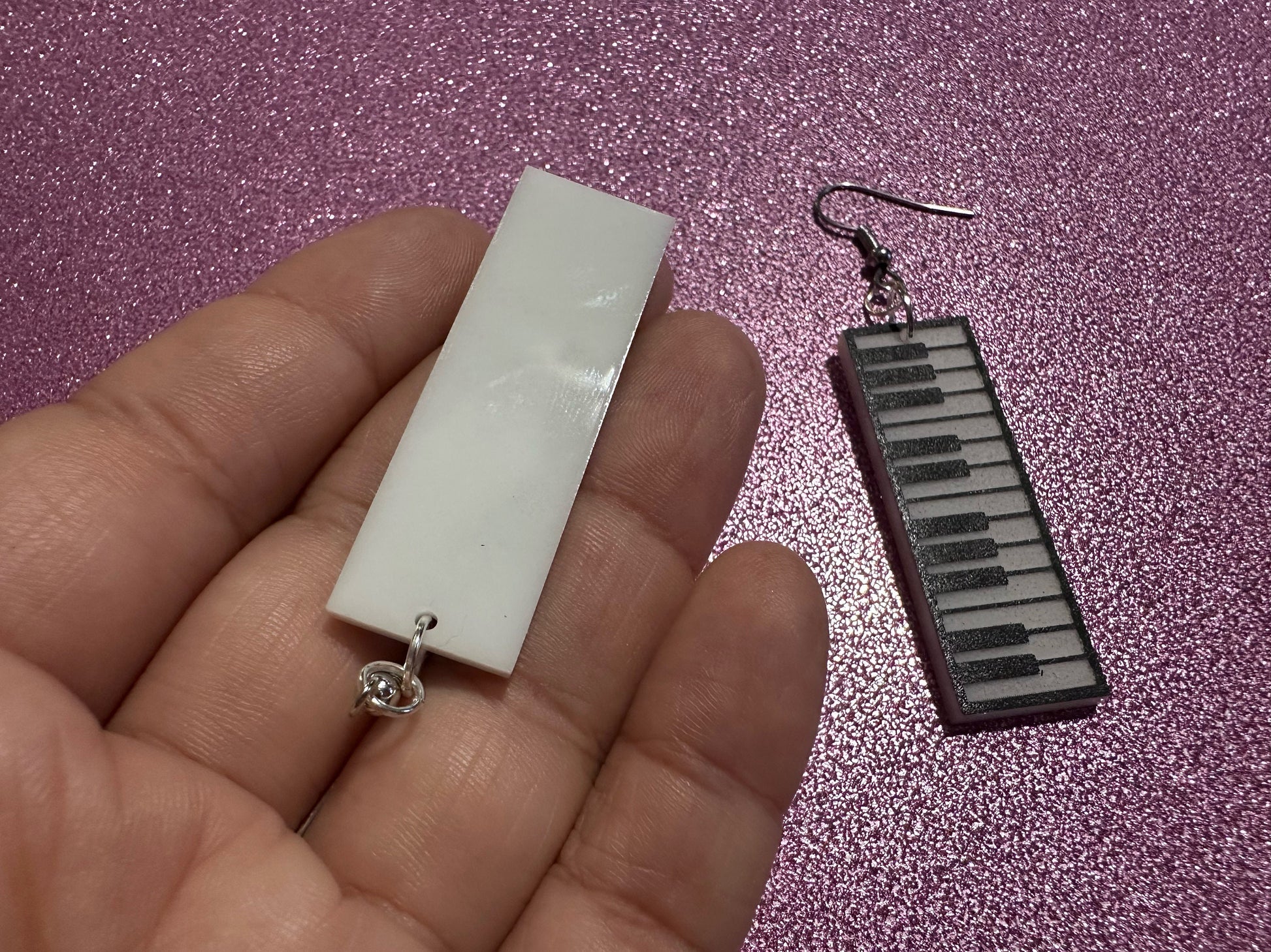 Piano Earrings: Laser Cut Acrylic Pianos, Keyboards, Music, Musical, Musician, Octave, Keys, Play, Instrument, Best Gifts for Her/Him/Them