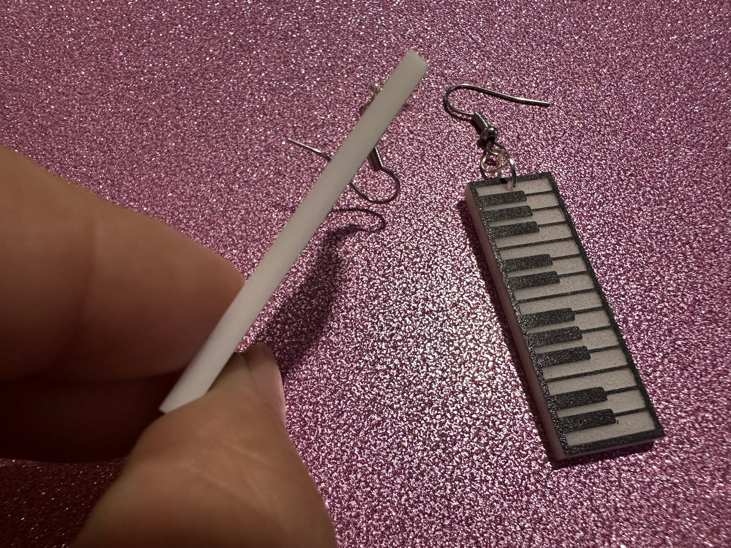 Piano Earrings: Laser Cut Acrylic Pianos, Keyboards, Music, Musical, Musician, Octave, Keys, Play, Instrument, Best Gifts for Her/Him/Them