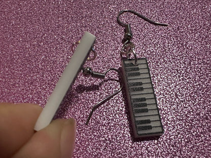 Piano Earrings: Laser Cut Acrylic Pianos, Keyboards, Music, Musical, Musician, Octave, Keys, Play, Instrument, Best Gifts for Her/Him/Them