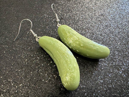 Pickle Earrings: 3D Printed Pickles, Cucumbers, Vegetables, Cartoon, Food Earrings, Best Gifts for Her/Him/Them