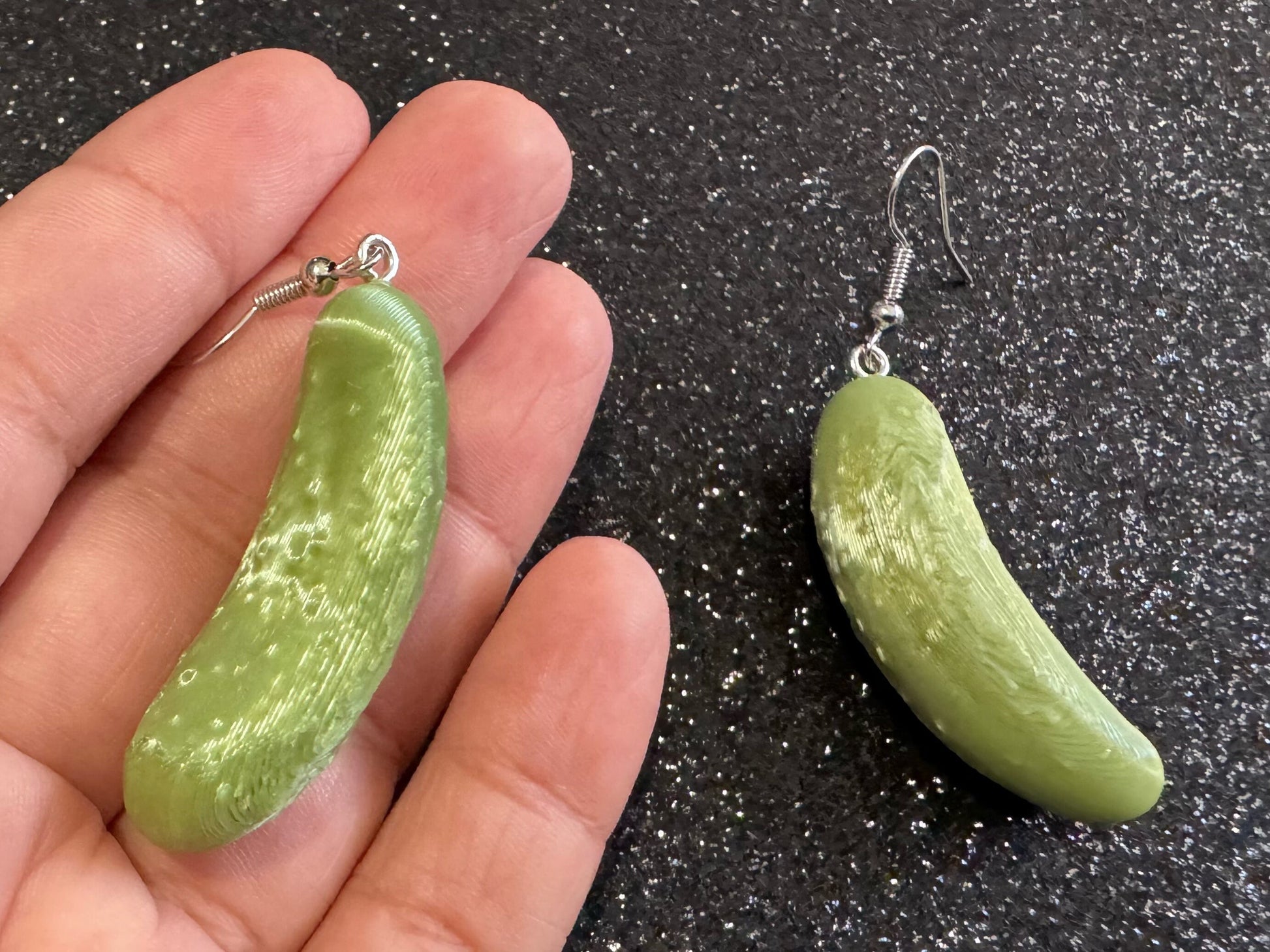 Pickle Earrings: 3D Printed Pickles, Cucumbers, Vegetables, Cartoon, Food Earrings, Best Gifts for Her/Him/Them