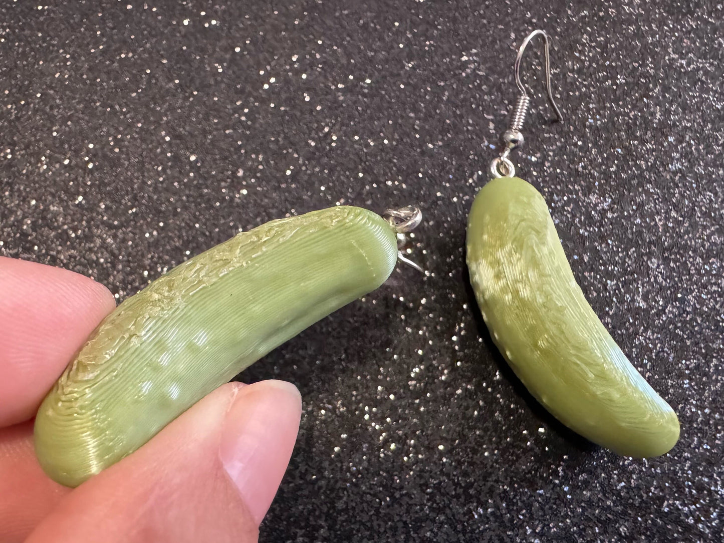 Pickle Earrings: 3D Printed Pickles, Cucumbers, Vegetables, Cartoon, Food Earrings, Best Gifts for Her/Him/Them