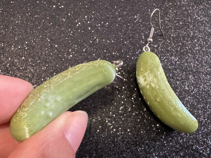 Pickle Earrings: 3D Printed Pickles, Cucumbers, Vegetables, Cartoon, Food Earrings, Best Gifts for Her/Him/Them