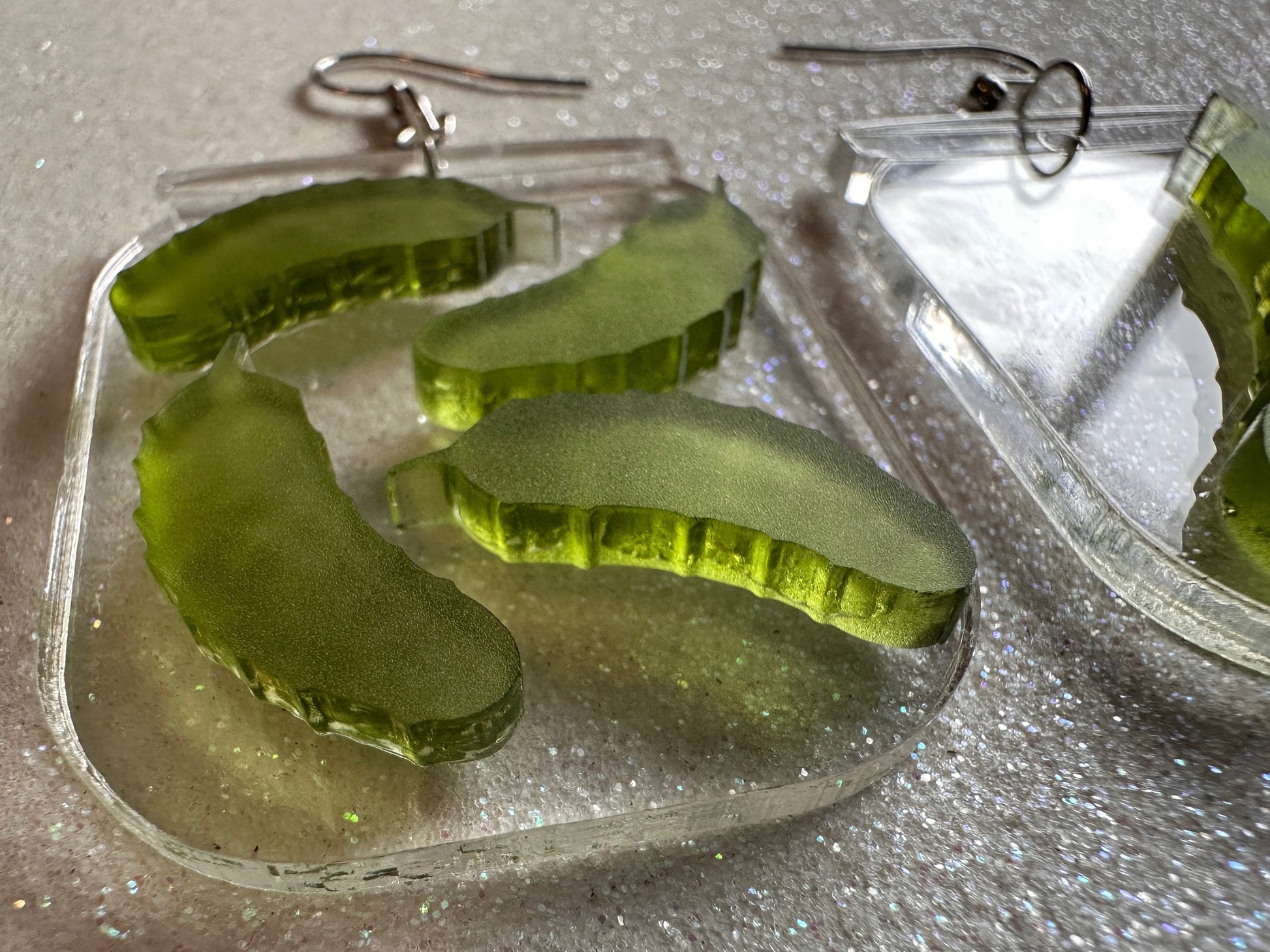 Pickle Earrings: Laser Cut Acrylic Pickle Jar Earrings, Pickle Festival, Cucumbers, Vegetables, Green, Food Earrings, Gifts for Her/Him/Them