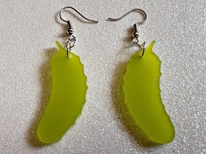 Pickle Earrings: Laser Cut Acrylic Pickles, Cucumbers, Vegetables, Cartoon, Food Earrings, Best Gifts for Her/Him/Them