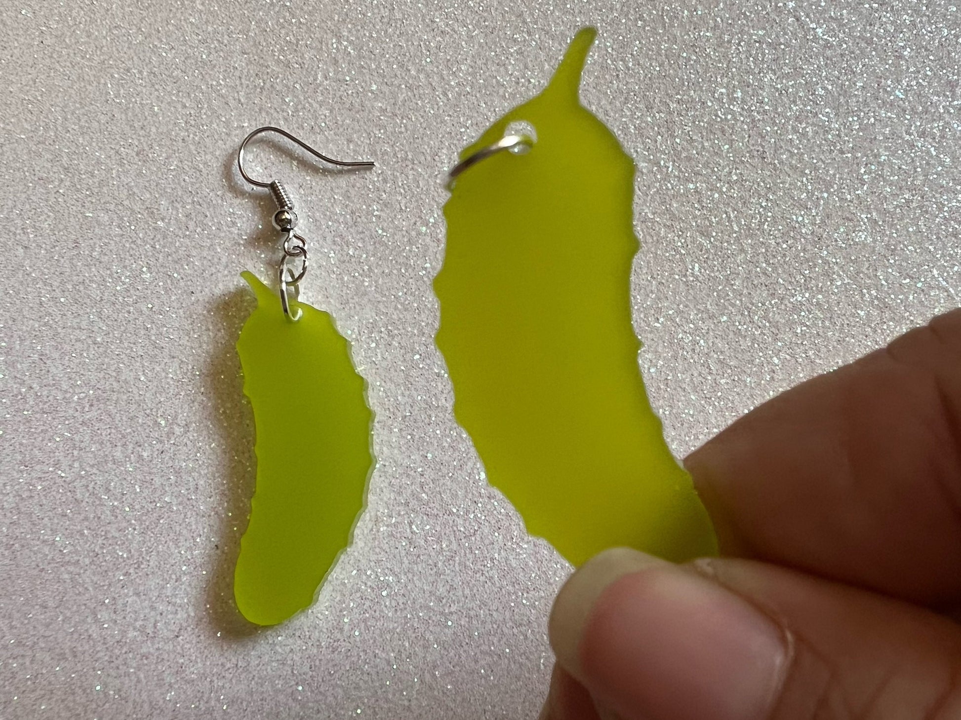 Pickle Earrings: Laser Cut Acrylic Pickles, Cucumbers, Vegetables, Cartoon, Food Earrings, Best Gifts for Her/Him/Them