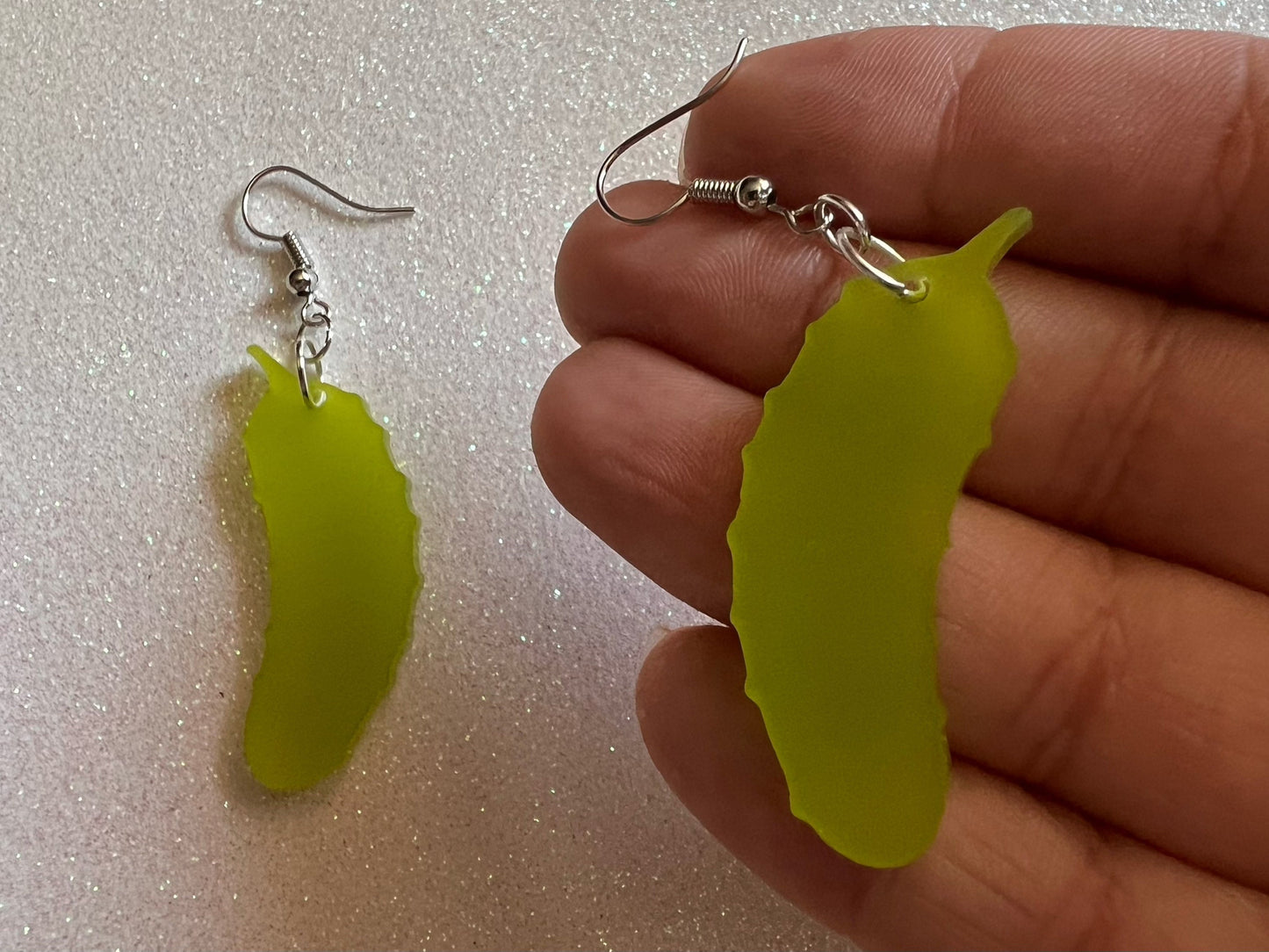 Pickle Earrings: Laser Cut Acrylic Pickles, Cucumbers, Vegetables, Cartoon, Food Earrings, Best Gifts for Her/Him/Them