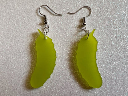 Pickle Earrings: Laser Cut Acrylic Pickles, Cucumbers, Vegetables, Cartoon, Food Earrings, Best Gifts for Her/Him/Them