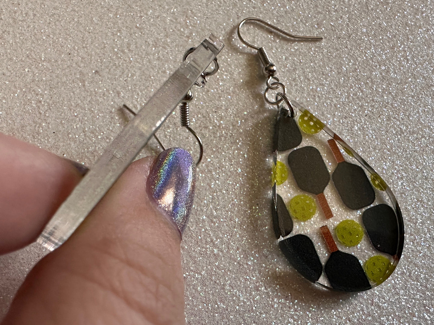 Pickleball Earrings: Laser Cut Acrylic Pickleball Rackets & Balls, Sports, Althetes, Hobby, Game, Playing, Sport Best Gifts for Her/Him/Them