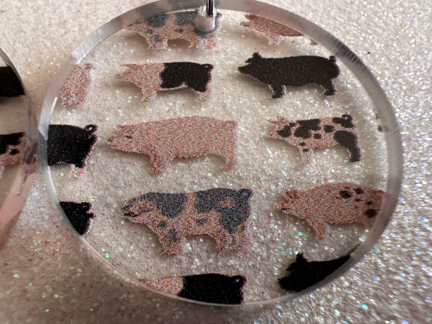 Pig Earrings: Laser Cut Acrylic Pigs, Piglet, Piggy, Oink, Farm Animals, Piggies, Pink, Spotted Pigs, Black Pigs, Gifts for Her/Him/Them