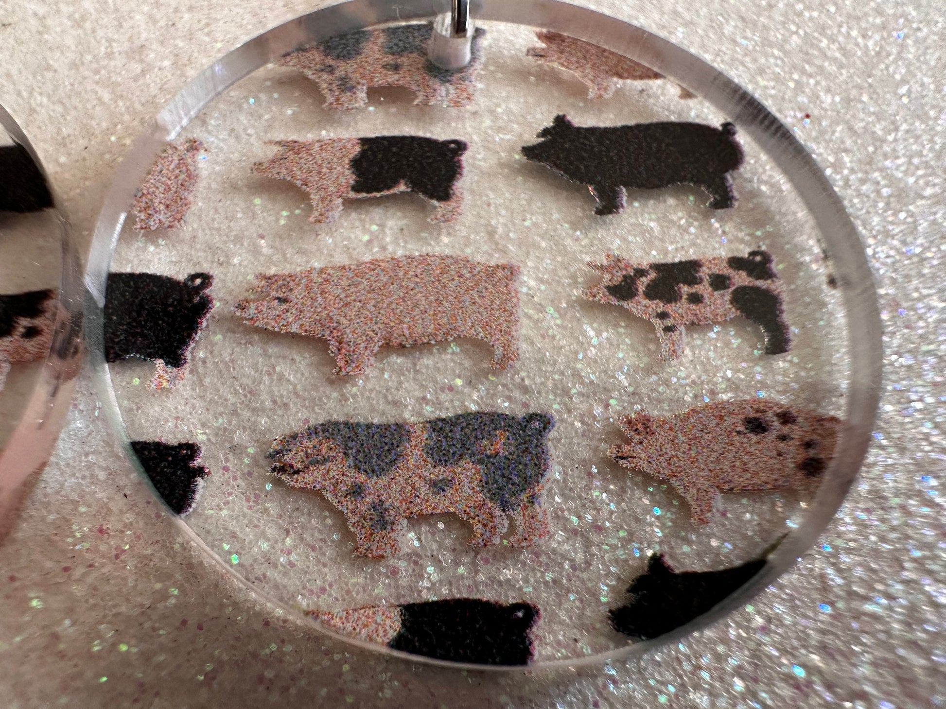 Pig Earrings: Laser Cut Acrylic Pigs, Piglet, Piggy, Oink, Farm Animals, Piggies, Pink, Spotted Pigs, Black Pigs, Gifts for Her/Him/Them