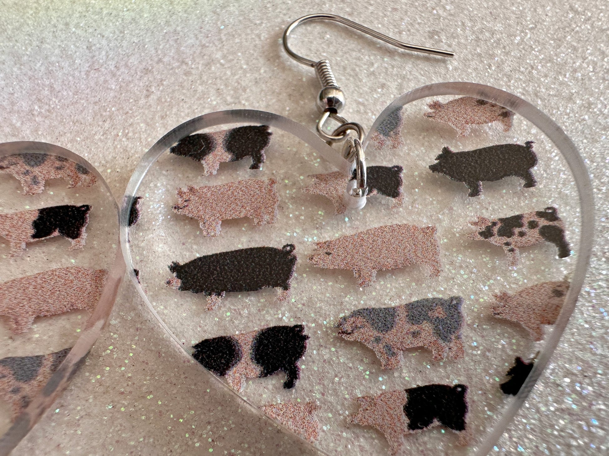 Pig Earrings: Laser Cut Acrylic Pigs, Piglet, Piggy, Oink, Farm Animals, Piggies, Pink, Spotted Pigs, Black Pigs, Gifts for Her/Him/Them