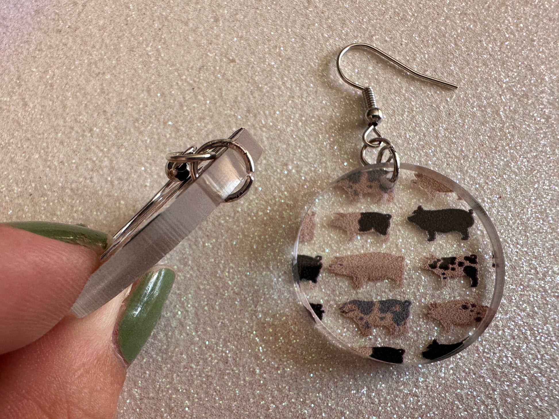 Pig Earrings: Laser Cut Acrylic Pigs, Piglet, Piggy, Oink, Farm Animals, Piggies, Pink, Spotted Pigs, Black Pigs, Gifts for Her/Him/Them